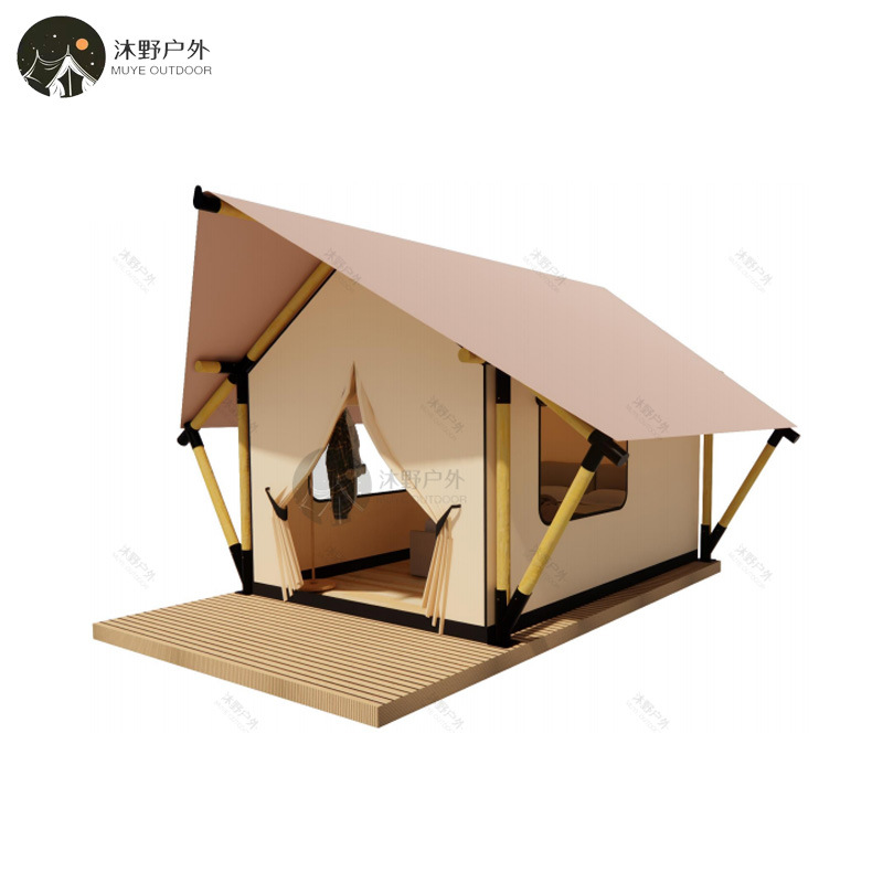 Fujian campamento al aire libre estructura de madera carpa espiga Parque Ecológico Scenic Spot B & B Luz de lujo camping tienda de hotel fabricante