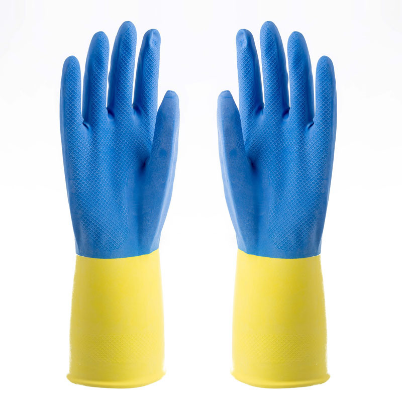 Guantes de cocina de dos colores, rojo y blanco, para limpieza del hogar, lavandería, cocina, venta al por mayor de goma, venta al por mayor de látex para niños, dropshipping.