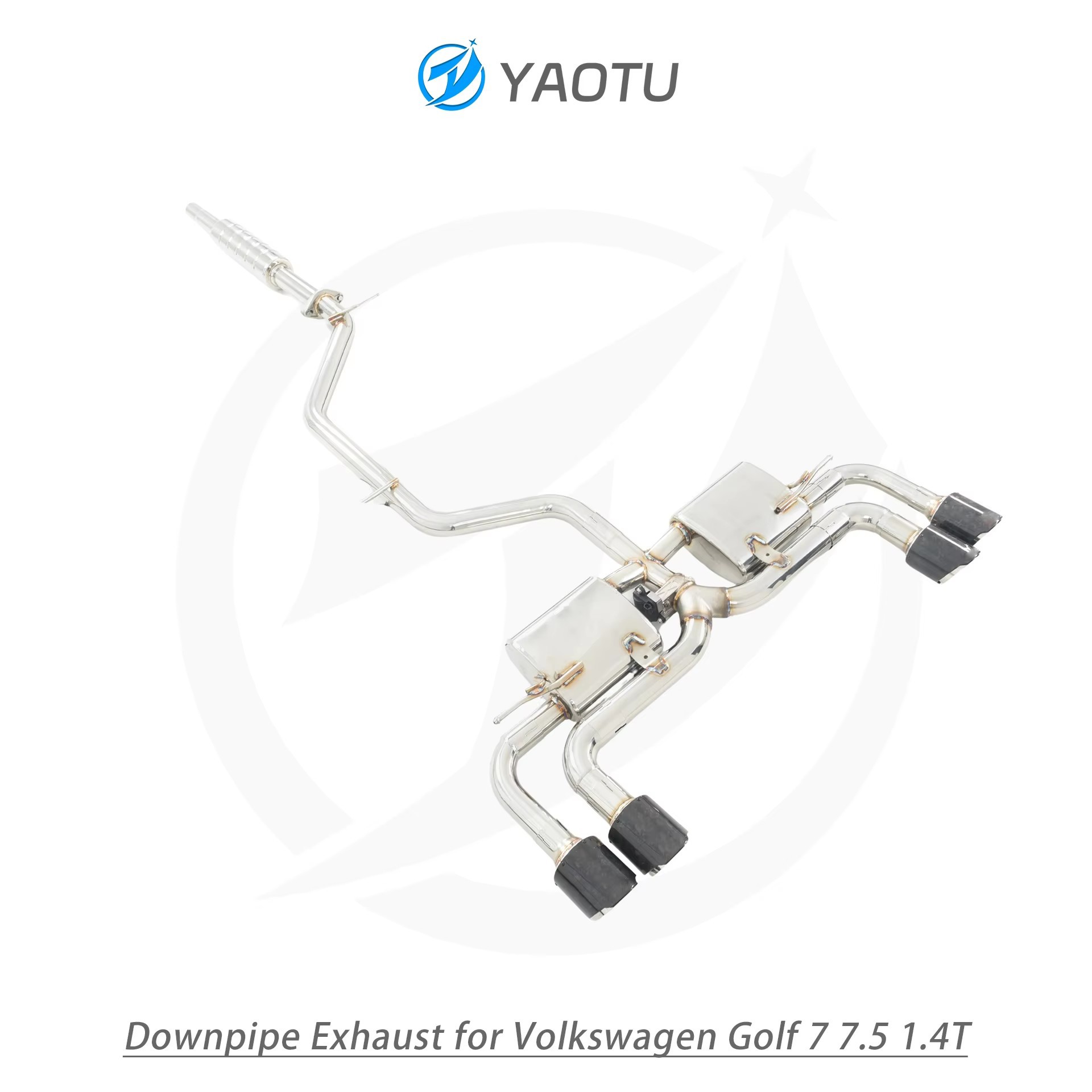 Suitable for Volkswagen Golf 7/7.5 (1.4T) stainless steel cat-back exhaust system with valve and silencer