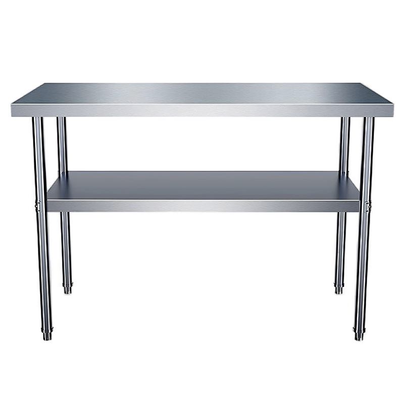 Two-tier kitchen workbench, commercial stainless steel serving table, cutting table, pot storage shelf, stove rack, workbench Two-tier kitchen workbench, commercial stainless steel serving table, cutting table, pot storage shelf, stove rack, workbench