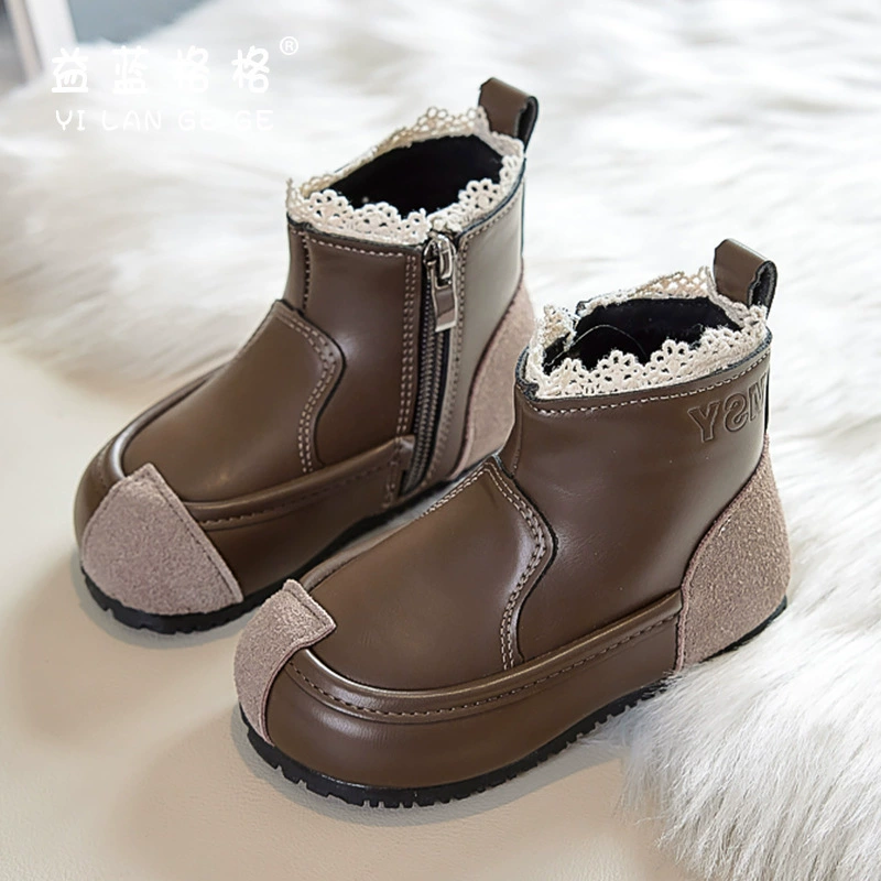 Кружевное кружево 2024 осенняя и зимняя детская обувь 1-3-6 лет дети Мартин сапоги для девочек сапоги маленькая девочка принцесса