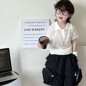 Детская дышащая летняя футболка polo подходит для мужчин и женщин, короткий рукав, с вышивкой, в западном стиле