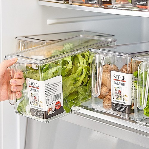 Refrigerator Preservation Storage Box Food-Grade PET with Lid Kitchen Vegetable Fruit Food-Specific Transparent Organizing Box