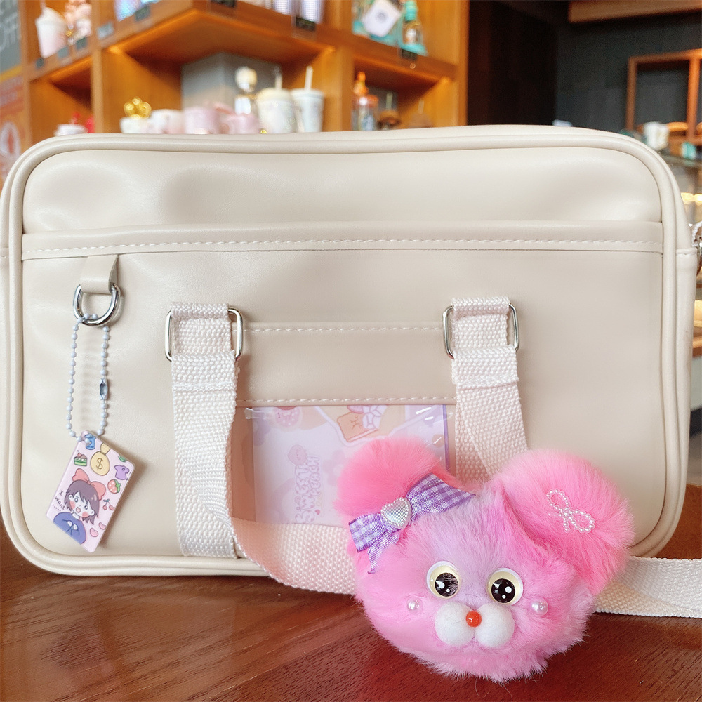 Creative Plush Big Ears Rabbit Keychain Schoolbag Pendant Gradient Cartoon Doll Gift Lolita Ornament