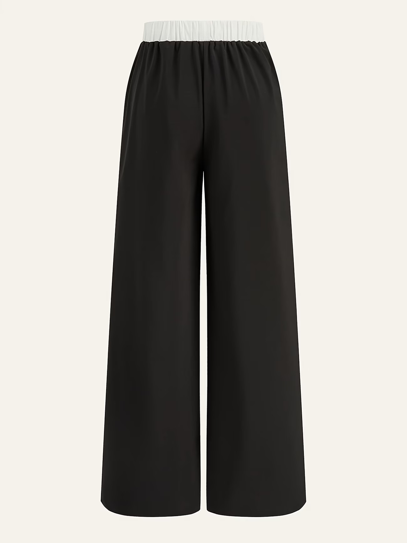 Gold Milan Print Loose-fitting Spring And Autumn Women's Casual Elastic Waist W'w Wide-leg Pants_ecoleips.com
