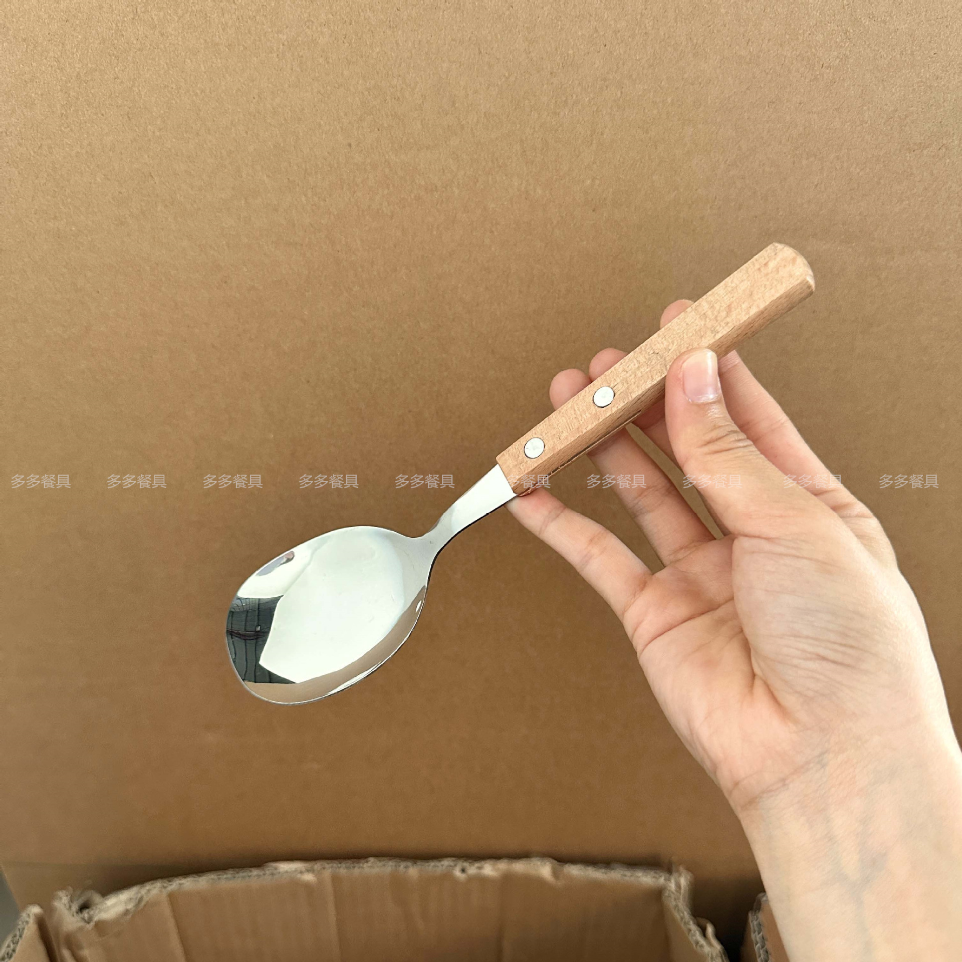 가벼운 나무 손잡이 서빙 스푼【304】