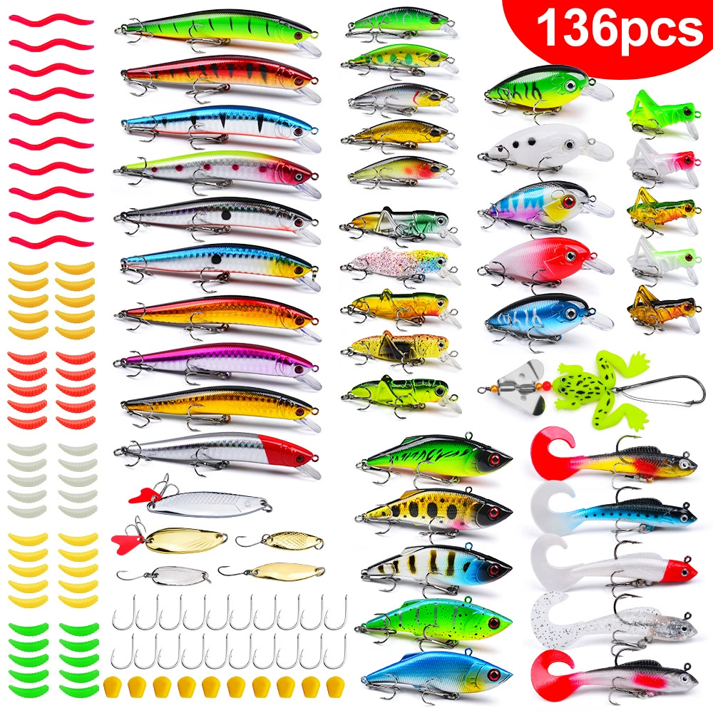 Set completo de 141 señuelos de plástico