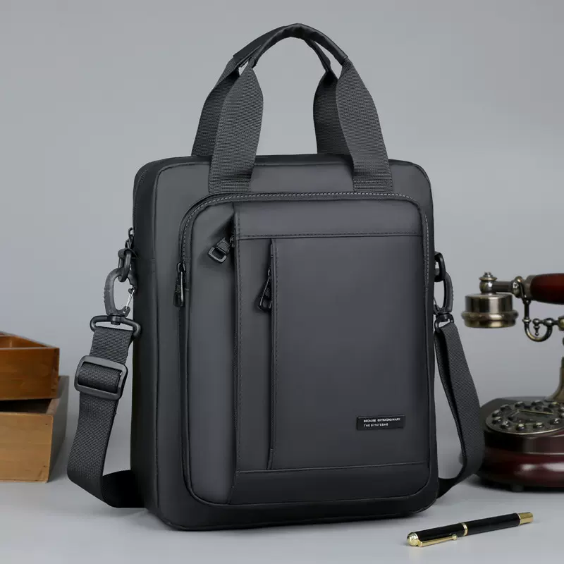 新款大容量男士单肩斜挎手提包多层防泼水面料斜挎包韩版休闲包