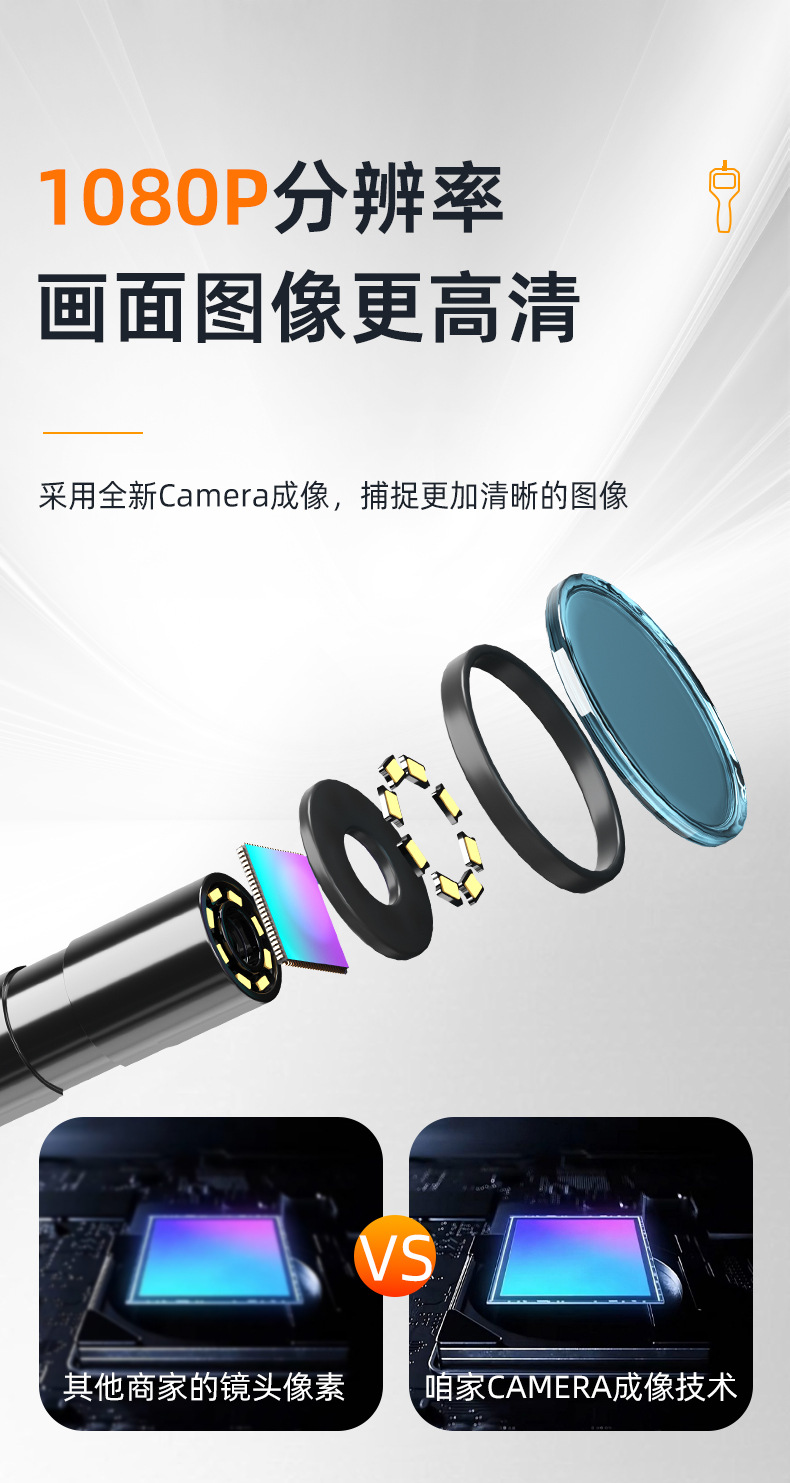 Handheld endoscope 2.8 inch IPS screen car repair