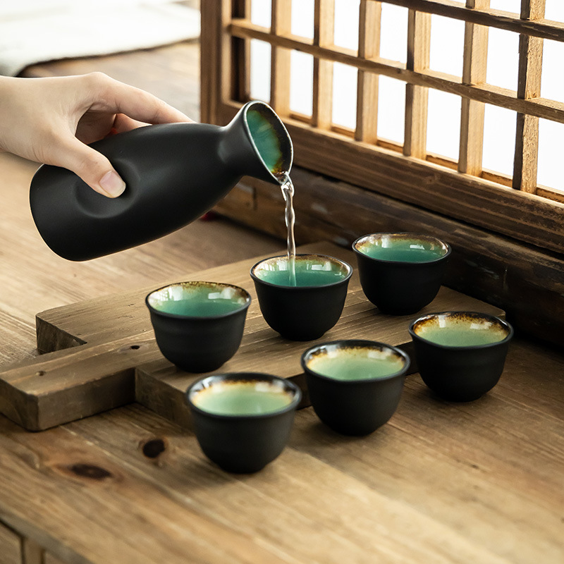 [Kits de tetra de sake] tetra de cerámica, tetra de vino, tetra de vino, tetra de cuatro tazas, tetra de sake de restaurante