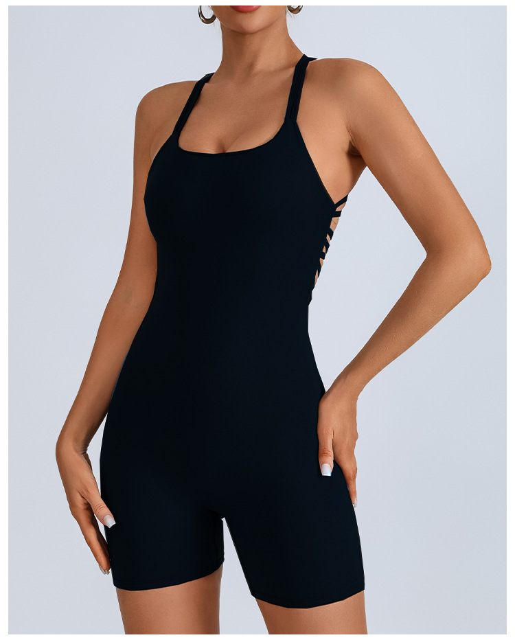 Ropa de una pieza de yoga transfronteriza europea y americana para mujer con almohadilla para el pecho