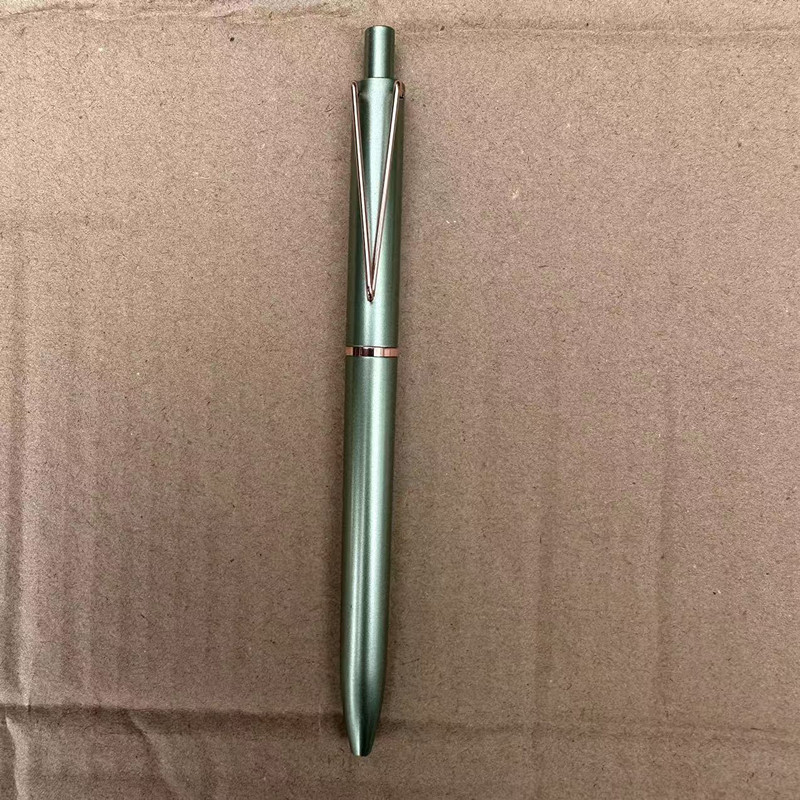 Inventario de alta gama pesada sensación de mano pulsable bolígrafo neutro comercial de alta calidad publicidad bolígrafo de firma logotipo de impresión de escritorio lote