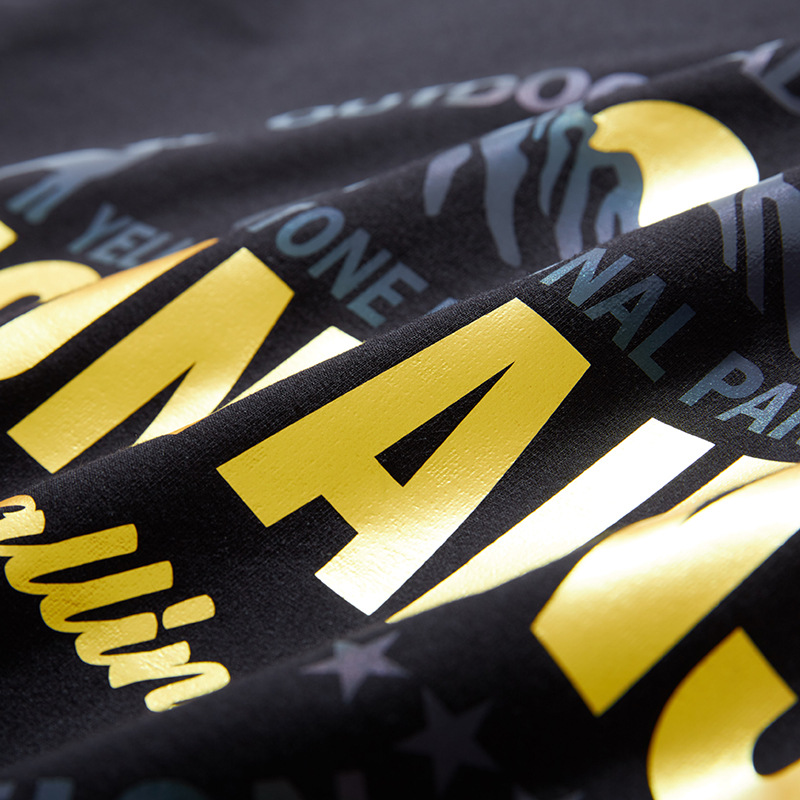 Men's Clothing Fashionable plus size men's clothing autumn loose round neck letter hot stamping + colorful reflective printing loose sweatshirt DT5218_voghion.com