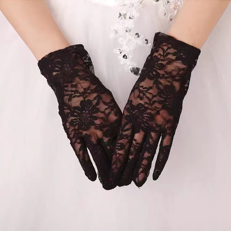Guantes de encaje corto para mujer transfronteriza delgados guantes de baile sexy GUANTES DE DISFRACES