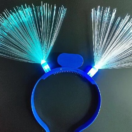 Fiesta de luz LED ficha de cabeza de fibra óptica con lámpara de cabello fijación de cabeza flash   Fibra óptica Head Buck