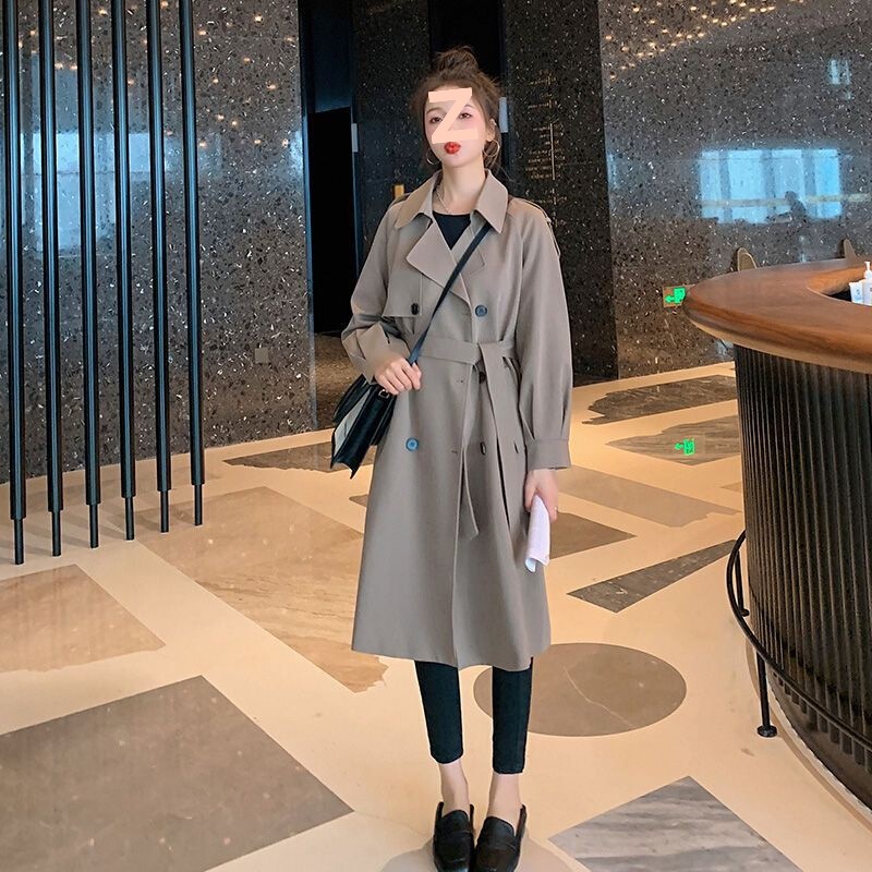 气质薄风衣女中长款2025春秋装新款韩版显瘦夹克上衣宽松大衣外套|undefined