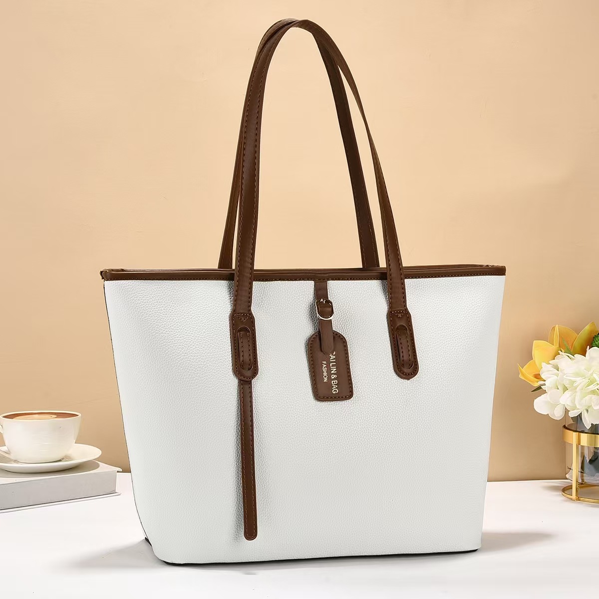 Nuevo estilo minimalista bolso de gran capacidad bolso de gran tamaño bolso de dama bolso de color sólido bolsas de mano versátiles
