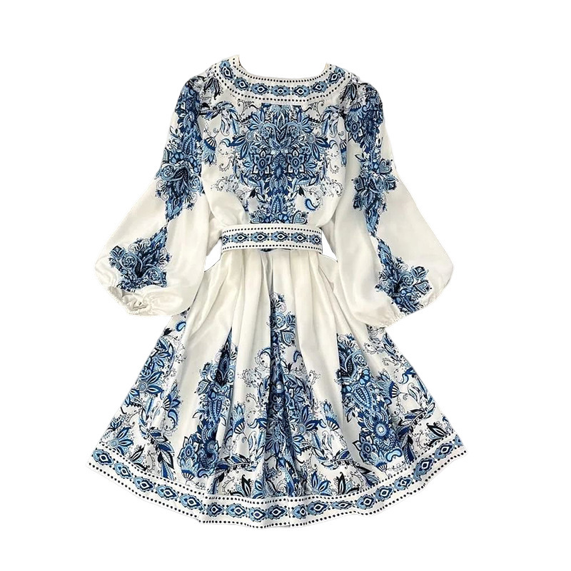 FD1294 In Stock 2023 Spring New Fashion V-Neck Long Sleeve Bohemian Print Dress For Women_ecoleips.com