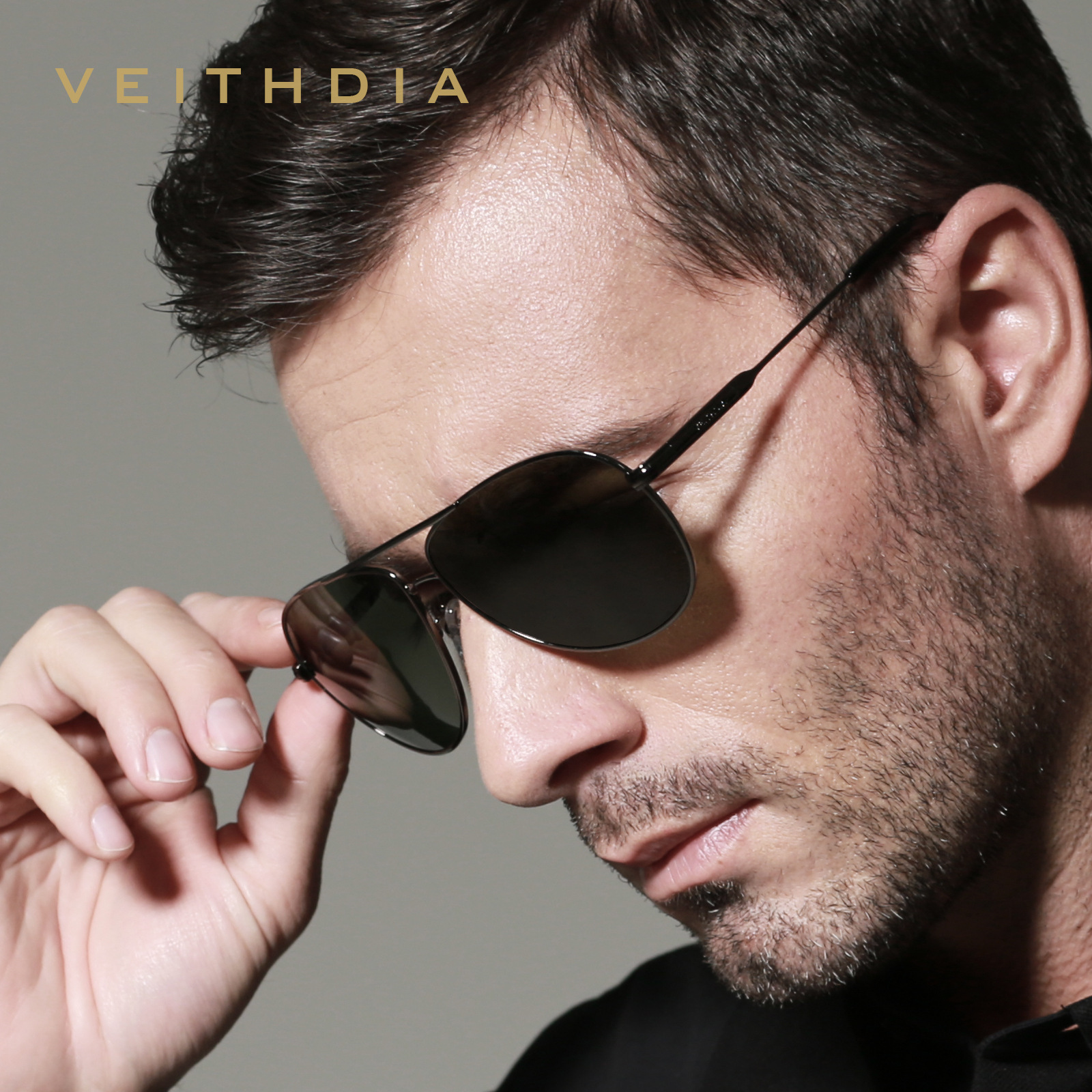 Hombres recubierto verde oscuro gafas de sol polarizadas Rana gafas de sol gris pistola 3240