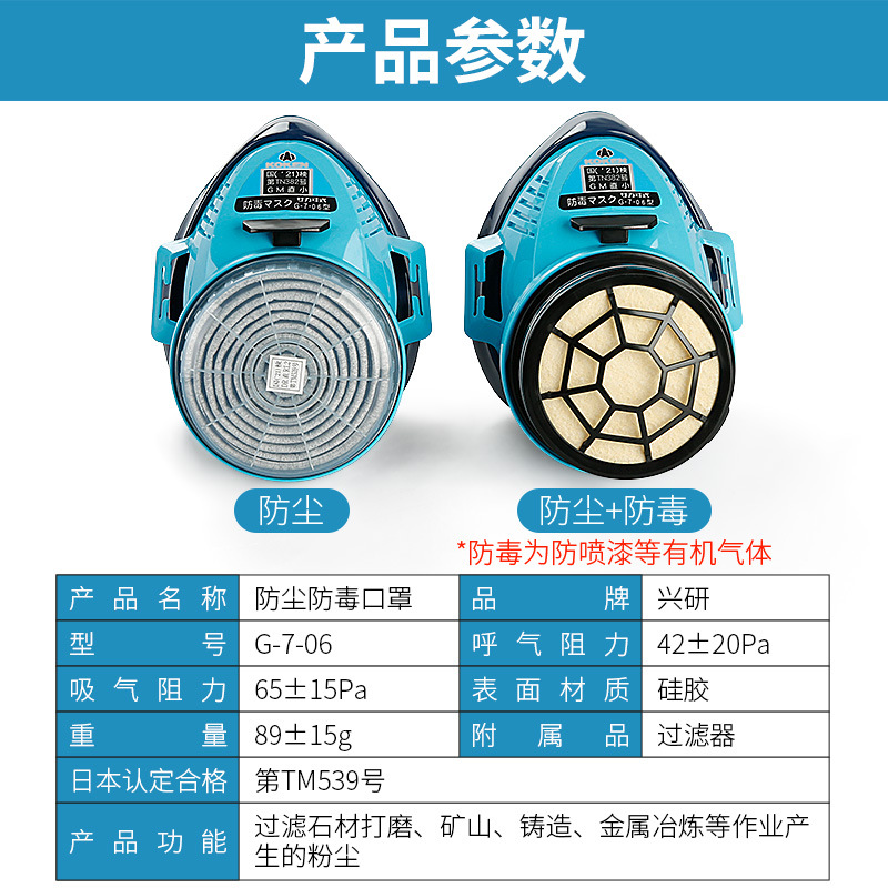 KOKEN Xingyan G7 Anti-Virus máscara de polvo importado de Japón piedra tallado de piedra decoración cemento mina de carbón máscara de pintura