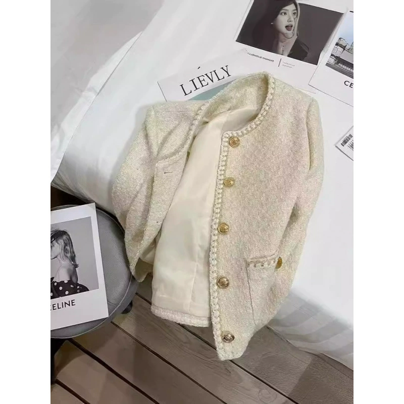 Демисезонный wool jacket, элегантный пиджак, стиль Шанель, французский стиль