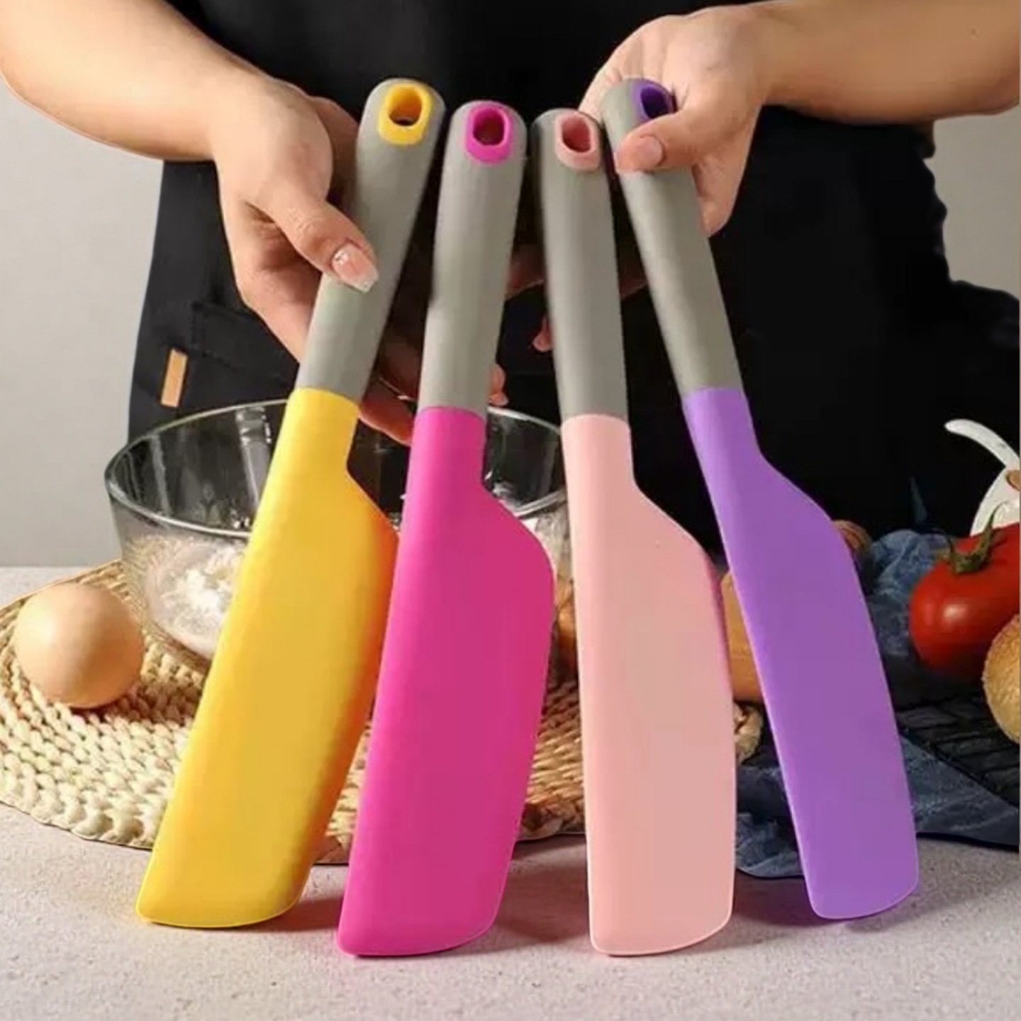 Anti-Scalding Large Silicone Spatula, High Temperature Resistant Cream Mixing Scraper, Household Baking Spatula, Butter Spreader, Cake Tools