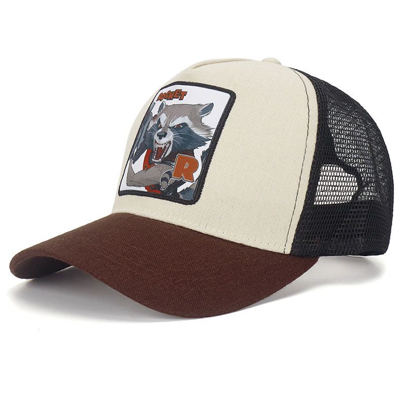 Moda hip-hop dibujos animados anime sombrero personalidad ala ancha camión americano sombrero del conductor sombrero del sol pato animal malla