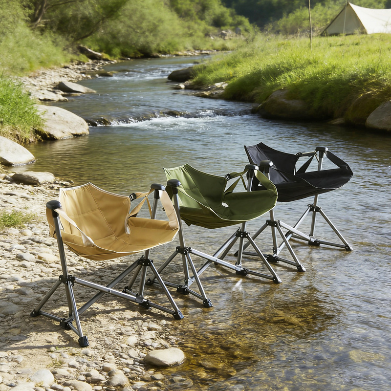 Silla plegable al aire libre para picnic ocio silla mecedora portátil de luna acampando pescando patio silla plegable portátil universal