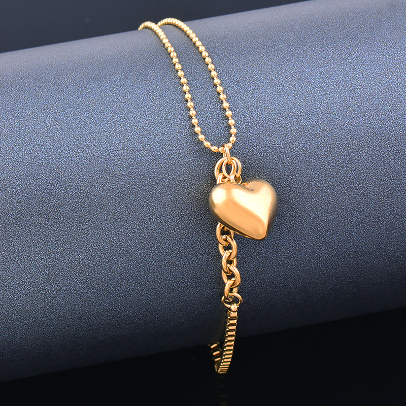 Fashion Heart Shape Eye Stainless Steel Inlay Rhinestones Bracelets 1 Piece