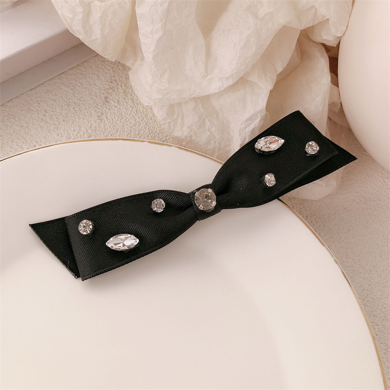 Nuevo super brillante diamante de diamante correa de arco abrazadera de cabello francesa temperamento alto franja lateral abrazadera de cabello rotura mujer
