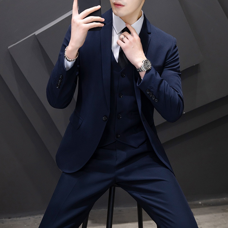 네이비 싱글버튼 [재킷+바지+셔츠+넥타이