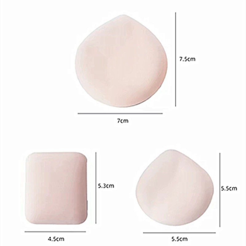 Cotton makeup sponges, assorted shapes (round/triangle/square), storage box, sizes 5–XL