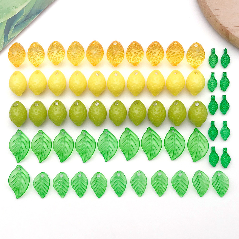 Fresh Lemon Leaves Acrylic Beads Loose Bead Accessories Handmade DIY Necklace Earrings Keychain Jewelry Pendant Fresh Lemon Leaves Acrylic Beads Loose Bead Accessories Handmade DIY Necklace Earrings Keychain Jewelry Pendant