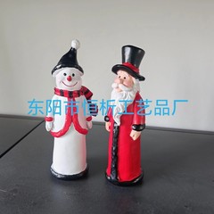 跨境圣诞老人树脂摆件和圣诞雪人完美的圣诞节礼物家居客厅装饰