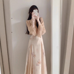 改良旗袍25新中式国风裙子清冷禅意套装古风侘寂裙茶服旗袍连衣裙