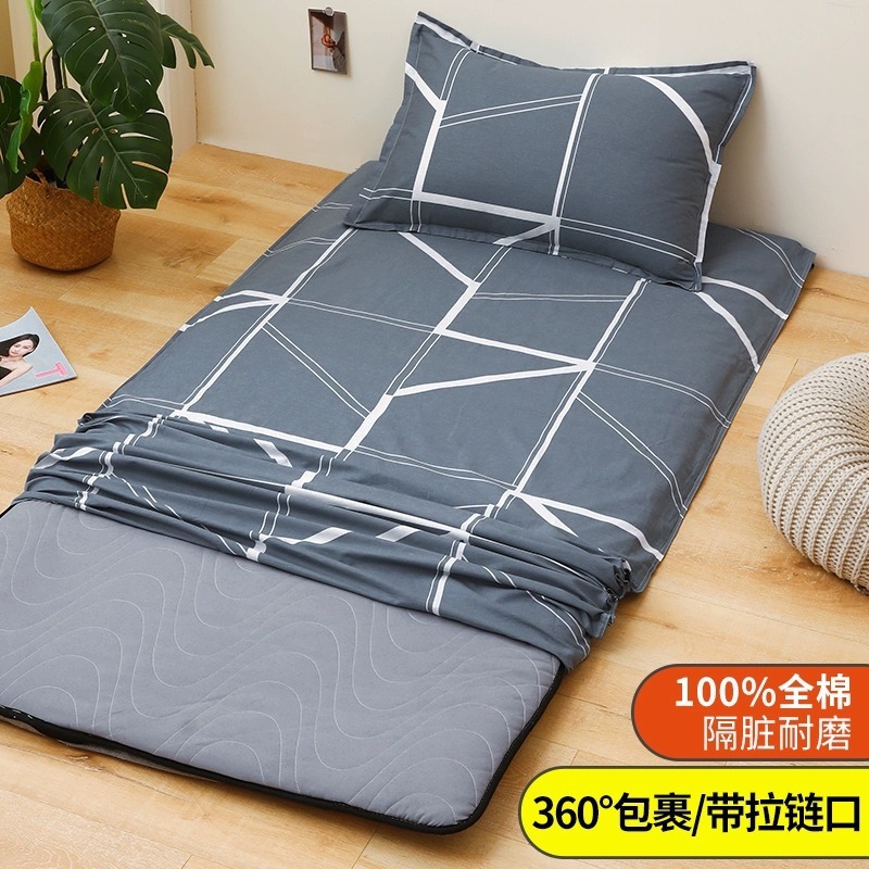 Funda de colchón de algodón 100% funda de edredón dormitorio de estudiantes funda protectora de colchón con todo incluido funda de cojín funda de edredón funda antipolvo