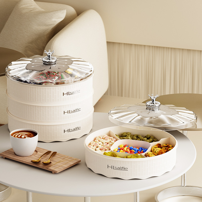 Dried Fruit Box Creative Candy Box Household Dried Fruit Tray Combination With Lid Living Room Wedding Year Melon Seed Candy Tray