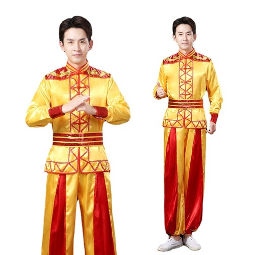 Chinese folk yangko dance costumes wushu lion and dragon drum folk dancing clothes taking square dance uniforms Chinese classical dance performance suit