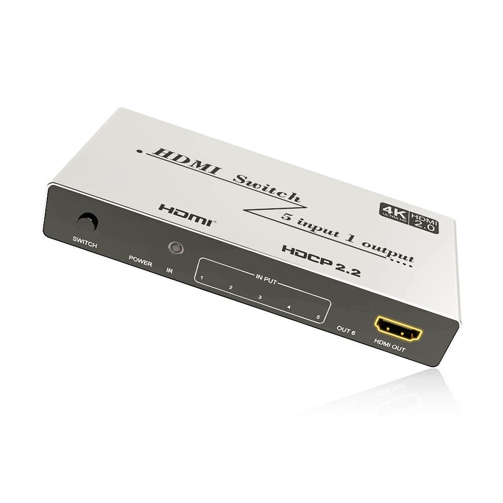 HDMI2.0 HD переключатель 5 в 1 (пять входов в один выход) 4K60Hz с пультом дистанционного управления, заводской переключатель