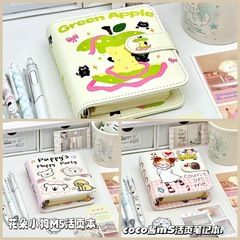 m5 かわいくて見栄えの良いマグネットバックル PU ルーズリーフノート、便利なユニバーサルメモ帳、取り外し可能なメモ付き M5 ハンドブック