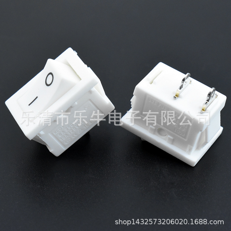 KC韩国认证KCD1白色两脚两档短脚铜点银点开孔21x15mm 船型开关