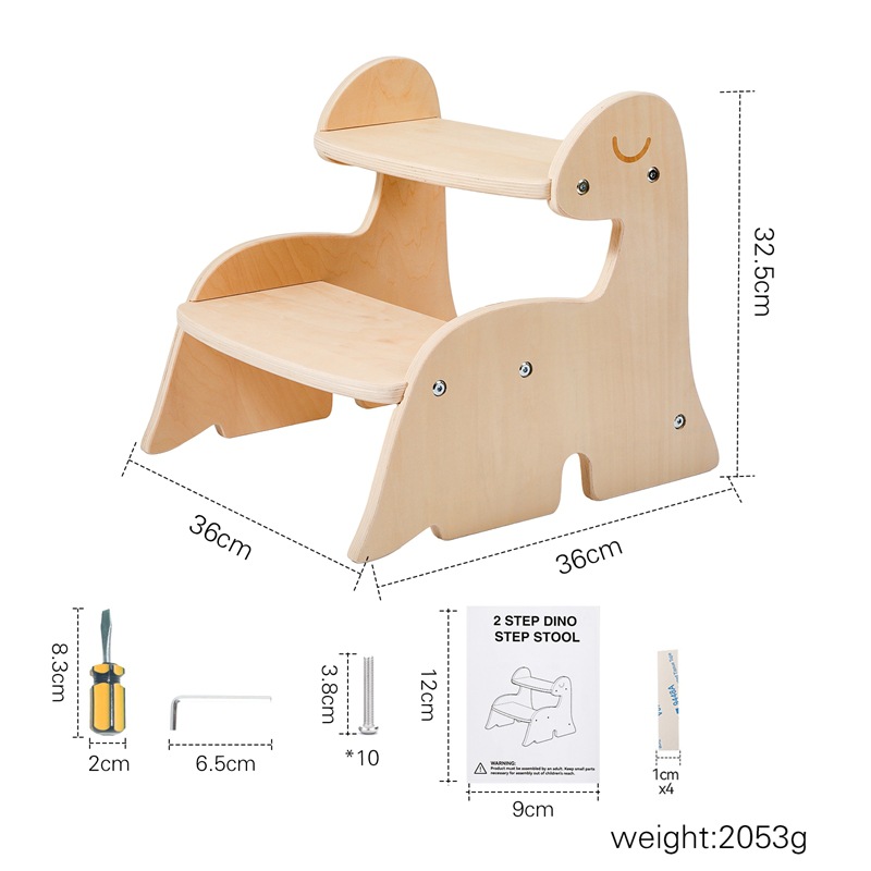 Silla de escalada de madera para niños transfronterizos, silla para bebé, dinosaurio, bebé, ir a la cama, lavar, taburete de escalada, silla de escalada para niños image 7