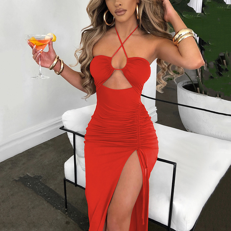 Sleeveless Sexy Female Midi Backless Dresses Slim Night Club Party Women's Dress Bodycon Vestidos Elegantes Para Mujer_voghion.com