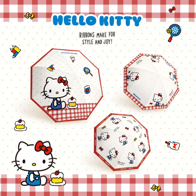 Hellokitty Sunny Umbrella Parasol Genuine High-Looking Female Cute Wholesale Student Kt Cat Sun Protection Sun Umbrella