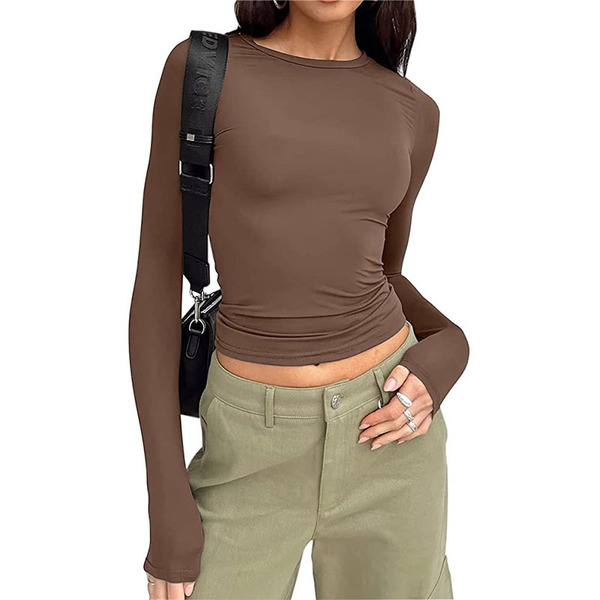 Solid color long-sleeve for leisure