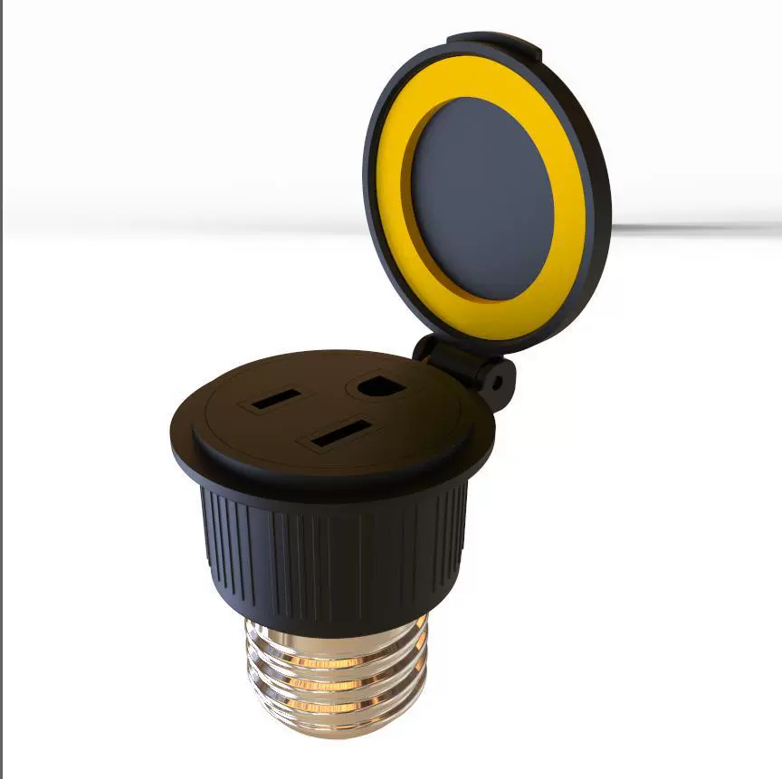 E26E27美标灯头3 TO 3螺口灯座转插座灯头转换器老化灯座厂家直销