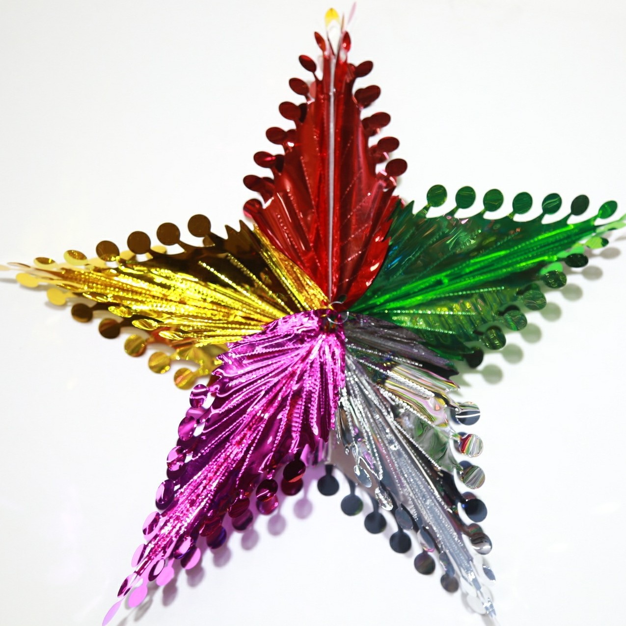 Exportación de comercio exterior boda suministros festivos decoración de Navidad barra de color Garland barra de color plástico Navidad estrella de cinco puntas