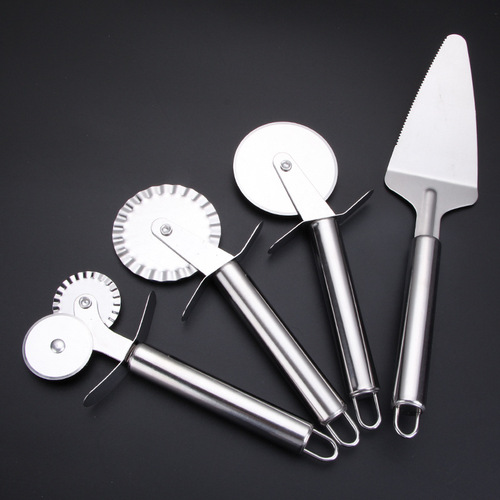 Stainless steel single-wheel pizza cutter, single-wheel pizza cutter, double-wheel pizza cutter, baking tools, cake spatula