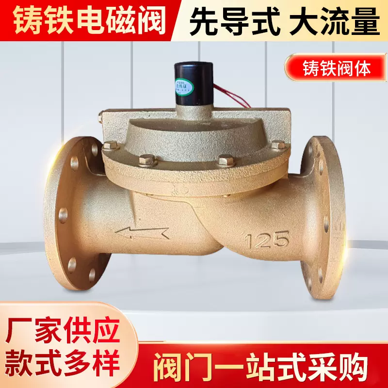 厂家现货DF电磁阀法兰大流量球磨铸铁先导式批发高流量电磁阀