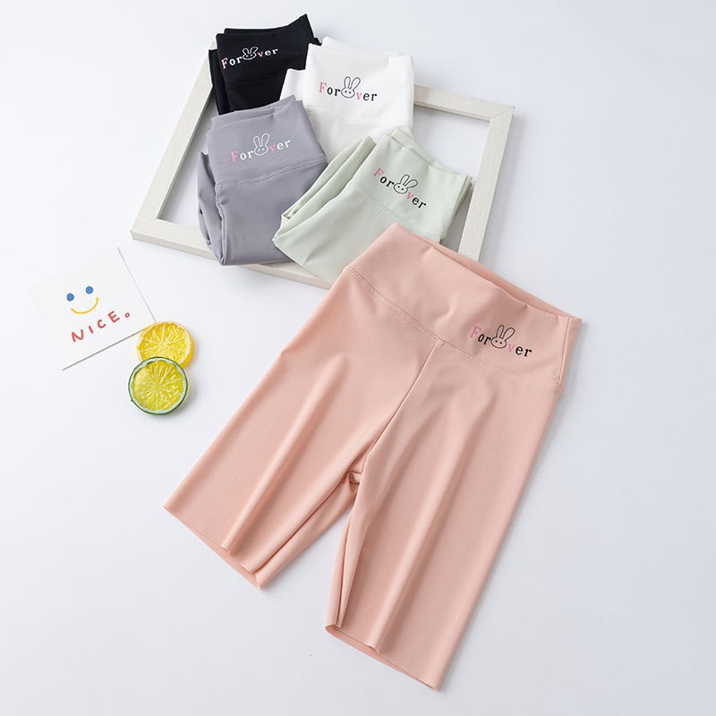 Girls' Shark Pants 5-Point Pants Summer High-Waisted Elastic Breathable Children's Sports Pants, Suitable for Kindergarten Children to Wear Outside